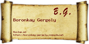 Boronkay Gergely névjegykártya